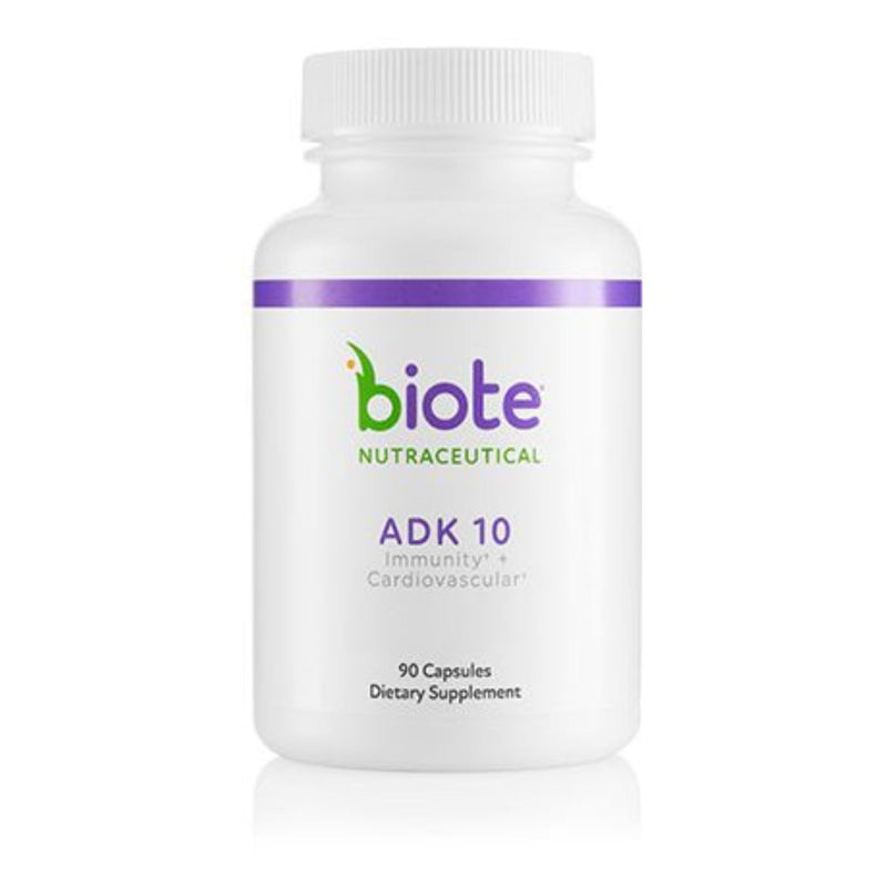 Biote Nutraceuticals ADK 10 dietary supplement bottle on a white background