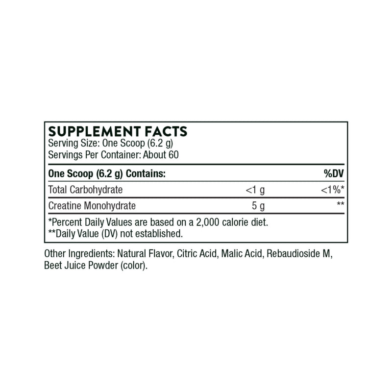 Supplement facts label with detailed ingredient list on a white background
