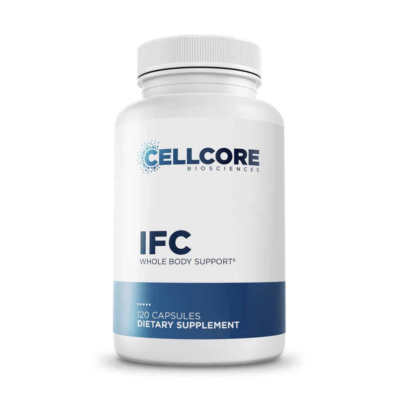 Supplement bottle labeled 'Cellcore' on a white background