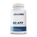 Supplement bottle labeled 'BC-ATP' by Cellcore Biosciences on a white background