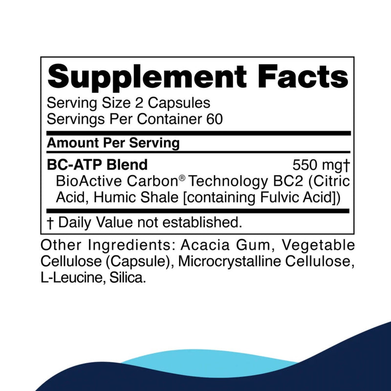 Supplement facts label with detailed ingredient information on a white background