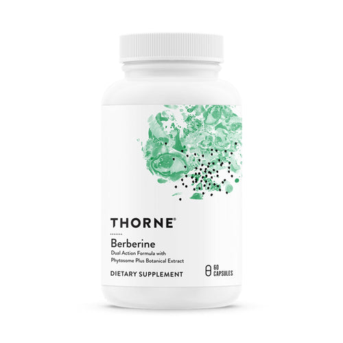 Thorne Berberine dietary supplement bottle on a white background