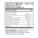 Supplement facts label with detailed ingredient list on a white background