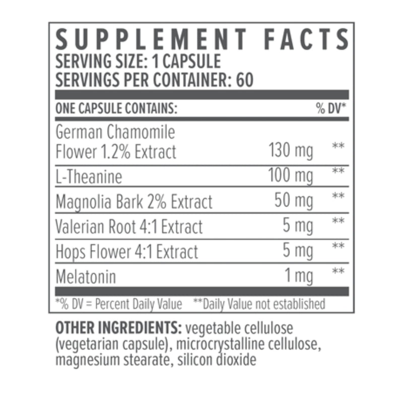 Supplement facts label with detailed ingredient list on a white background