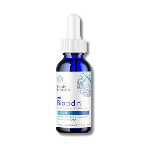 Biocidin dropper bottle on a white background