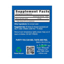 Supplement label with EIDON branding on a blue background