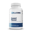 Supplement bottle labeled 'Bowel Mover' by Cellcore Biosciences on a white background