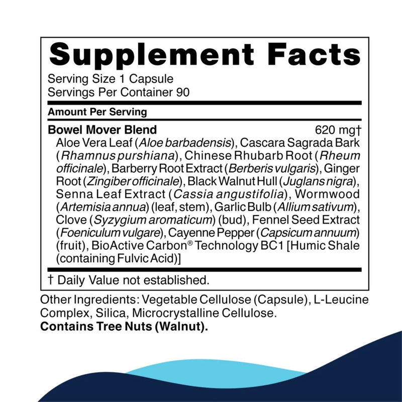 Supplement label with detailed ingredient list on a white background