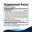 Supplement facts label with detailed ingredient list on a white background