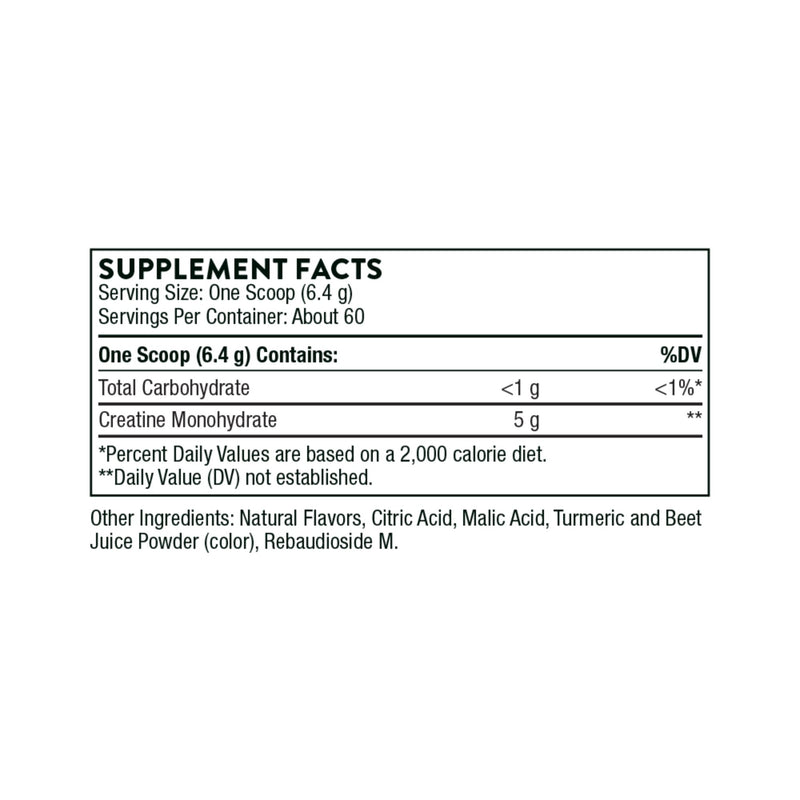 Supplement facts label with detailed ingredient list on a white background