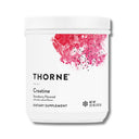 Thorne Creatine Strawberry flavored supplement bottle on a white background