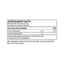 Supplement facts label with detailed ingredient list on a white background
