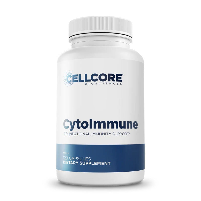 Supplement bottle labeled 'Cytolimmune' by Cellcore Biosciences on a white background