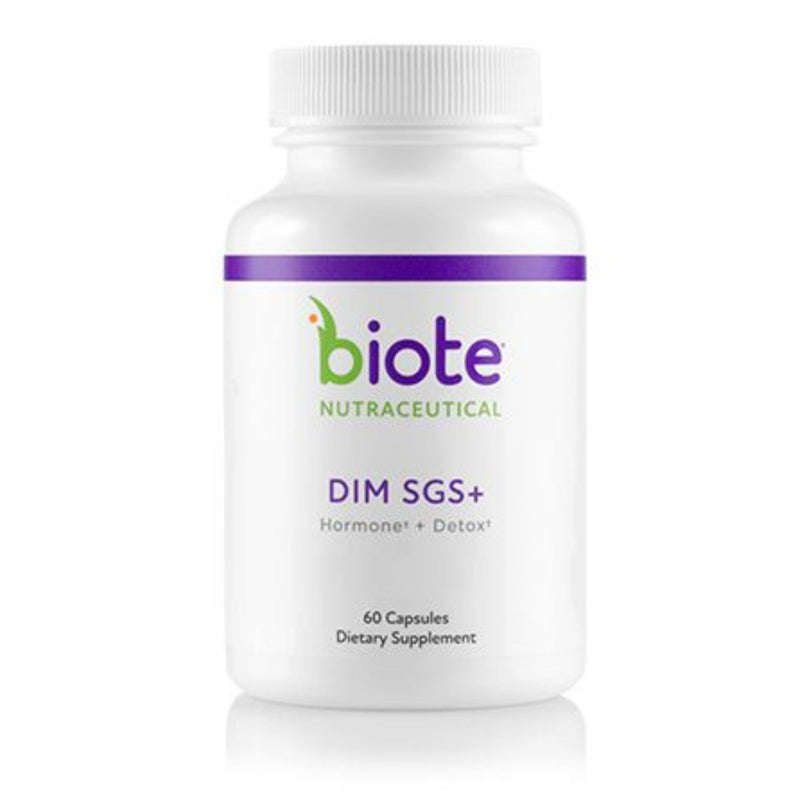 Biote Nutraceutical DIM SGS+ dietary supplement bottle on a white background