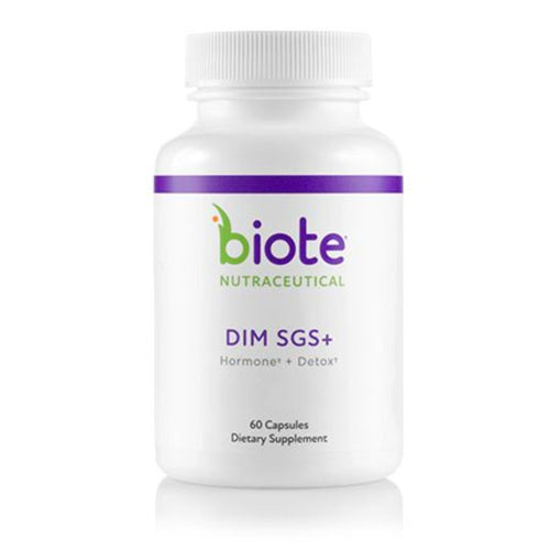 Biote Nutraceutical DIM SGS+ dietary supplement bottle on a white background