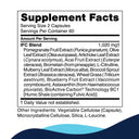 Supplement facts label with detailed ingredient list on a white background