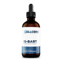 Bottle of Cellcore IS-BART dietary supplement on a white background