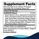 Supplement facts label with ingredients listed on a white background