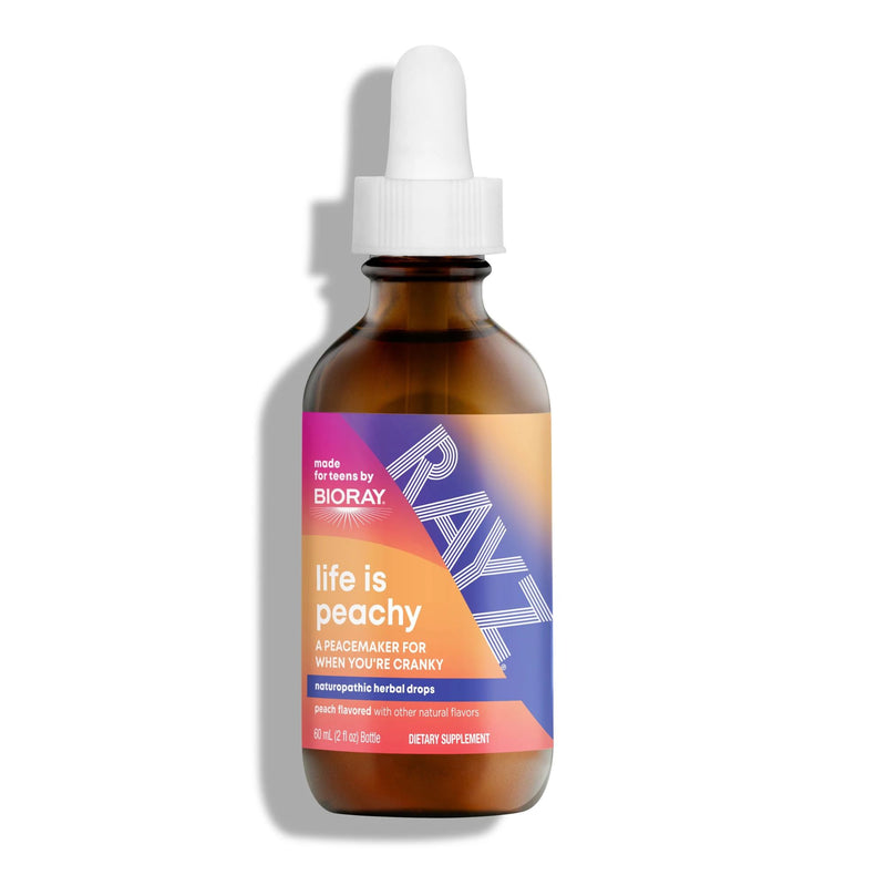 Bioray Rayze bottle with colorful label on a white background