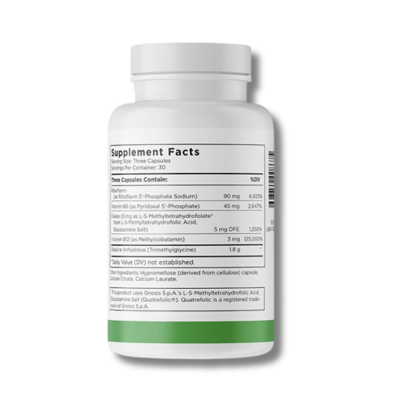 Supplement bottle with label on a white background