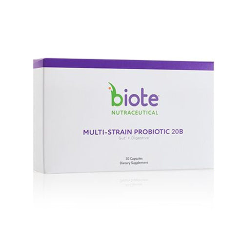 Box of Biote Nutraceutical Multi-Strain Probiotic 20B on a white background
