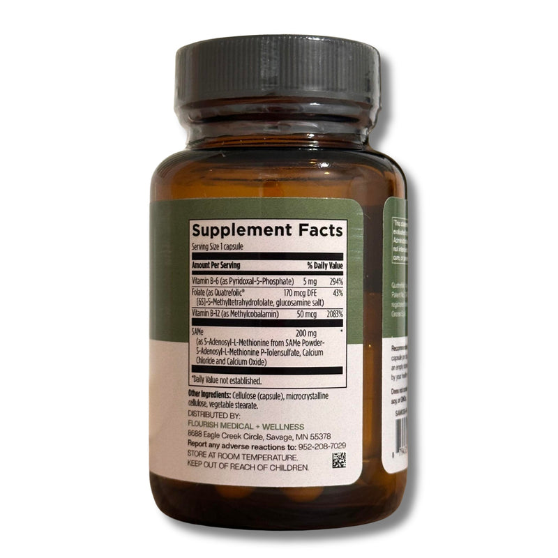A brown amber supplement bottle with a black ribbed cap, showing the Supplement Facts label on a white background.