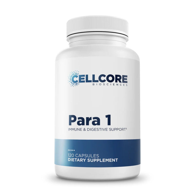 Supplement bottle labeled 'Para 1' by Cellcore Biosciences on a white background