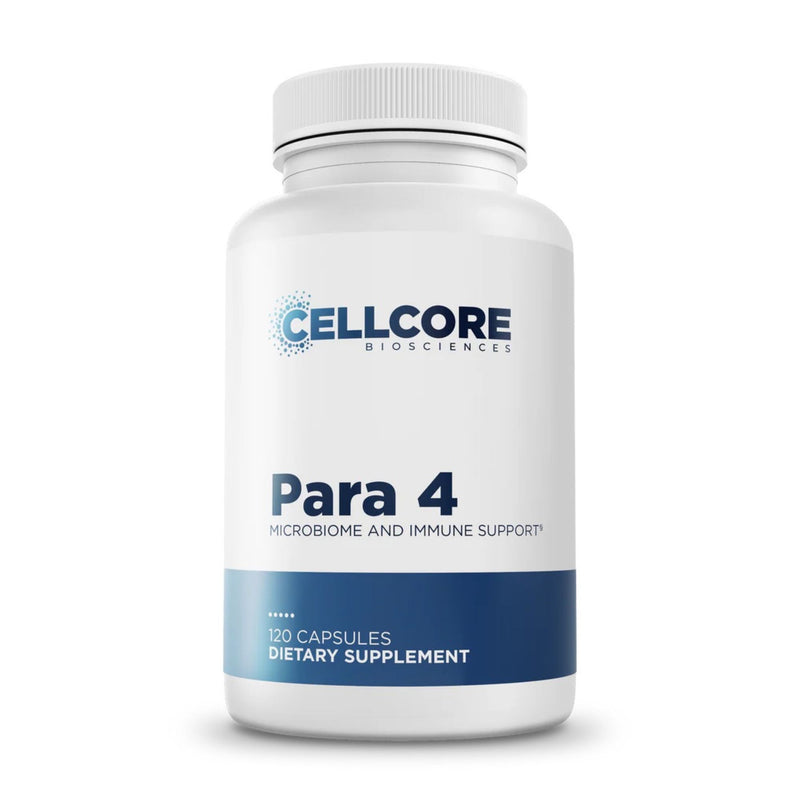 Supplement bottle labeled 'Para 4' by Cellcore Biosciences on a white background