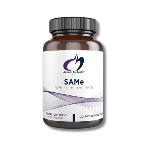 Supplement bottle labeled 'SAME' by Designs for Health on a white background