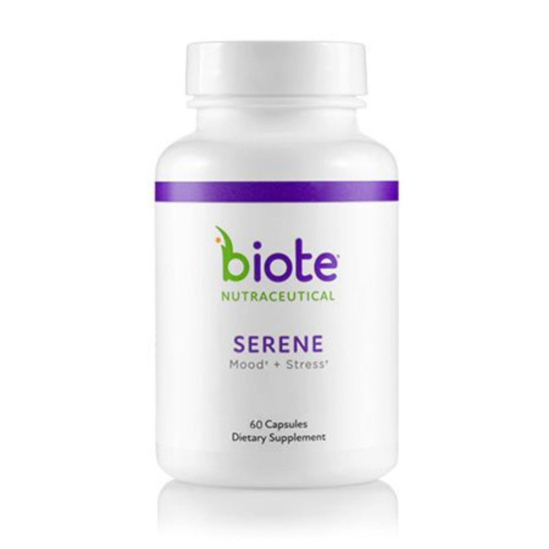 Biote Nutraceutical Serene supplement bottle on a white background