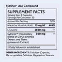 Supplement facts label with detailed ingredient list on a white background
