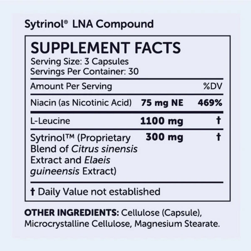 Supplement facts label with detailed ingredient list on a white background