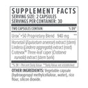 Supplement facts label with detailed ingredient list on a white background