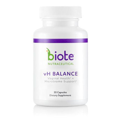 Biote Nutraceutical vH Balance dietary supplement bottle on a white background