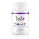 Supplement bottle labeled 'Vascanox HP' by Biote Nutraceutical on a white background