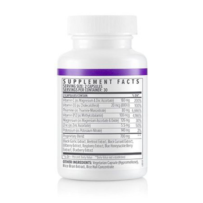Supplement bottle with label on a white background