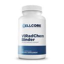 Supplement bottle labeled 'ViRadChem Binder' by Cellcore Biosciences on a white background