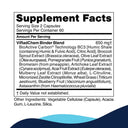 Supplement facts label with detailed ingredient list on a white background