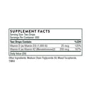 Supplement facts label for a product with vitamins D3 and K2 on a white background