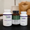 three supplement bottles