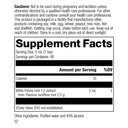 Supplement label with text and 'Supplement Facts' section on a white background